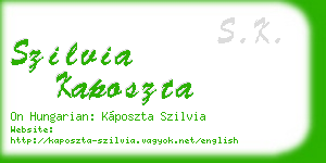 szilvia kaposzta business card